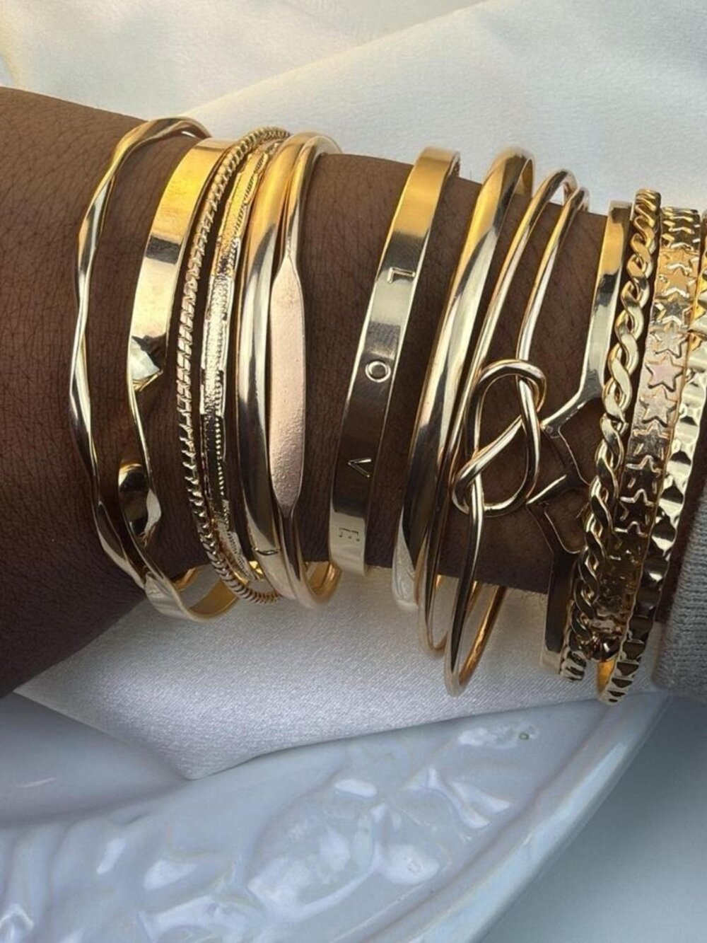 15-Piece Gold Bangle Set